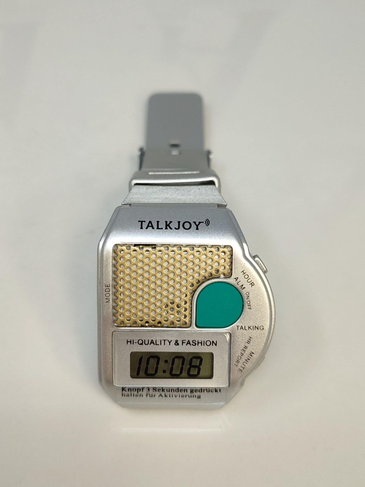 TalkJoy Talking Bracelet Watch Silver Watch Alarm Announcement Time at the Push of a B