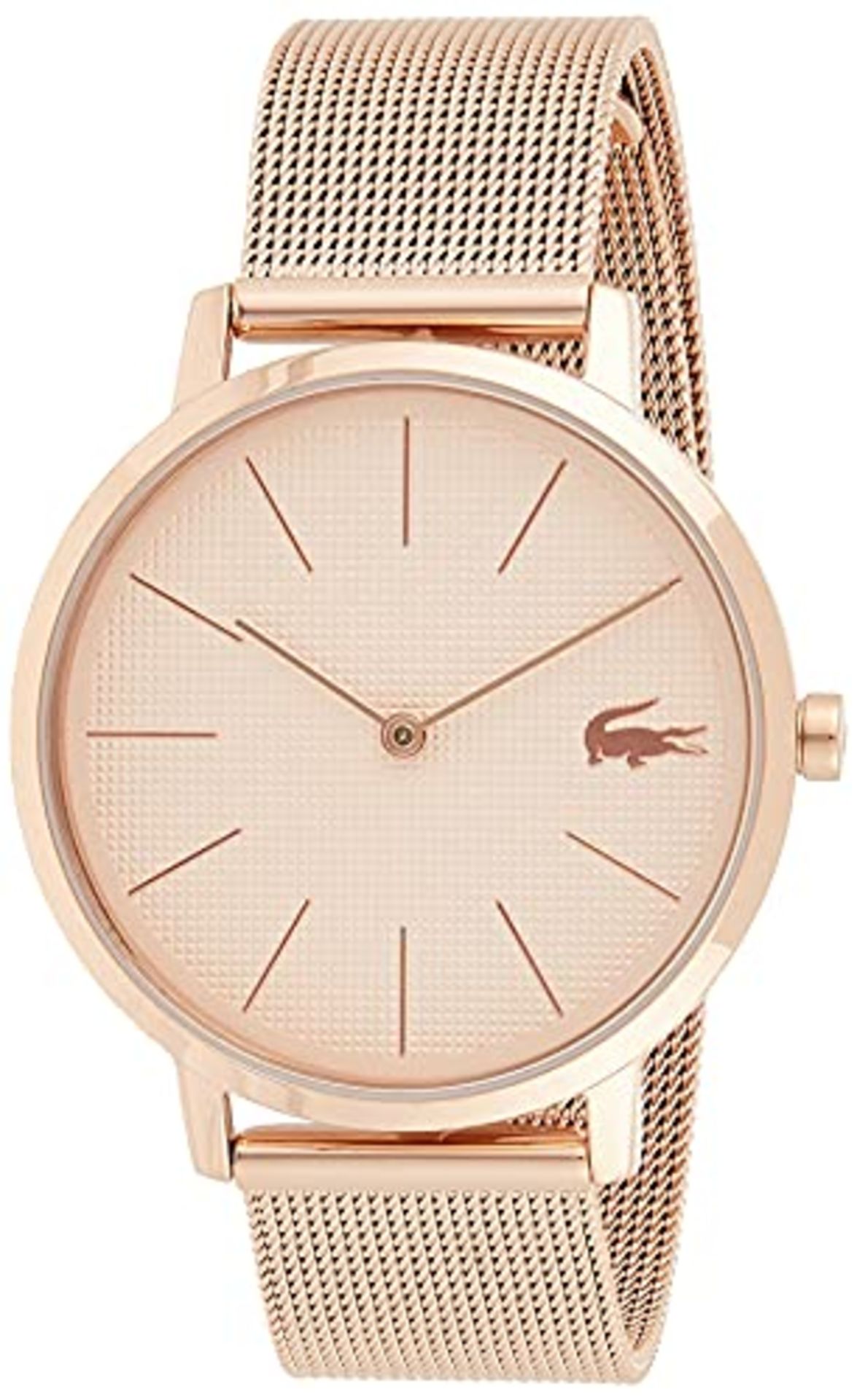 RRP £138.00 Lacoste Women's Quartz Analog Watch with Rose Gold Milanese Stainless Steel Bracelet -