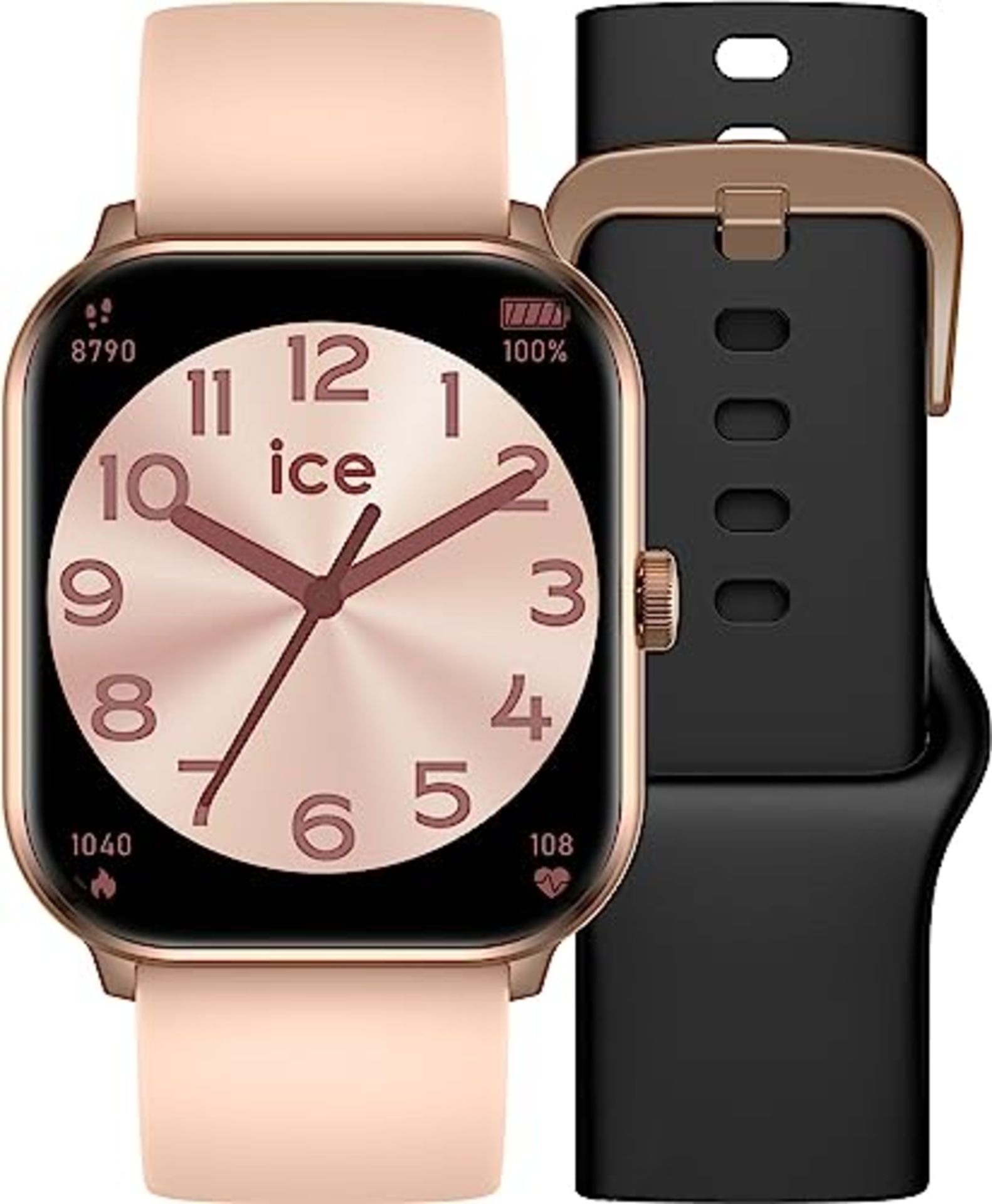 RRP £74.00 SMARTWATCH ROSE GOLD - 2 BRAC NUDE-BLACK