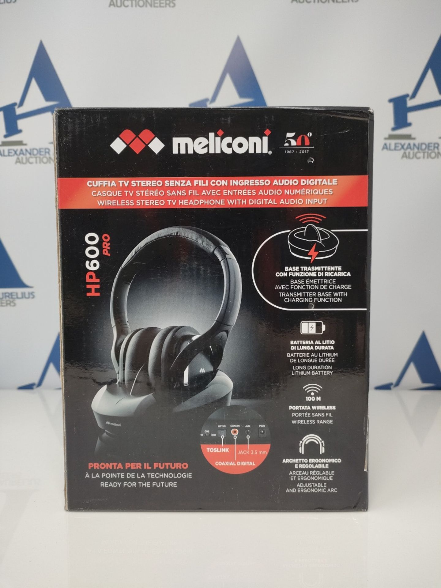 RRP £94.00 Meliconi HP600 PRO wireless headphones with charging station up to 100 meters range Au - Image 2 of 3
