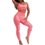 BRAND NEW Womens Sportswear Set 2 Piece Gym Outfit Padded Sports Bra And Leggings Stre