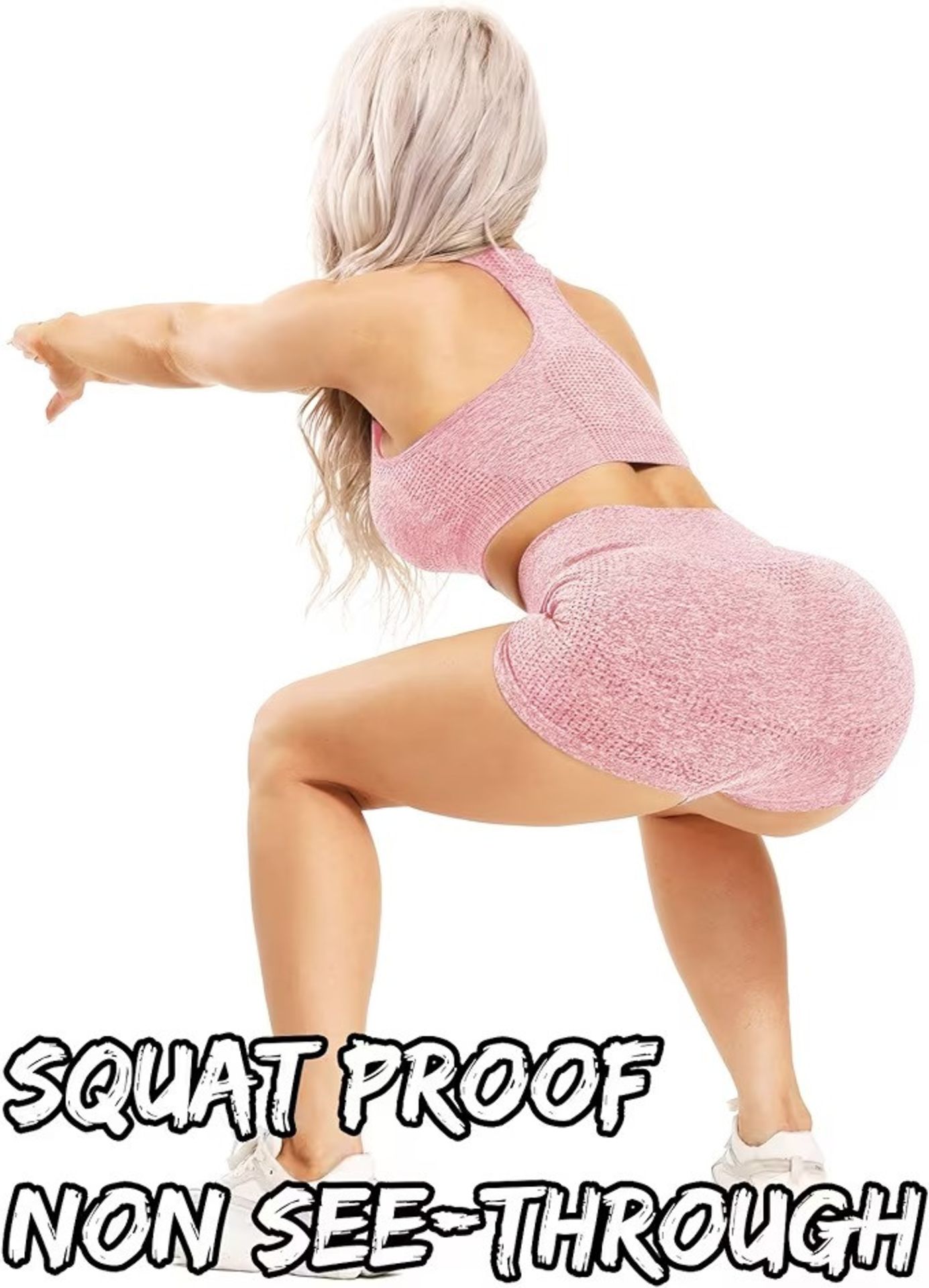 [NEW] Comfortable Stretchy Scrunch Bum/Butt Short Seamless Gym Workout Shorts High Wai - Image 2 of 2