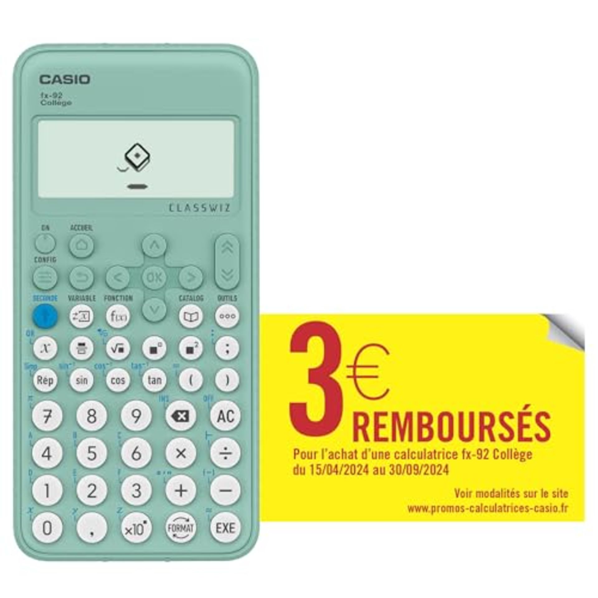 Casio School Calculator FX-92 College Classwiz Engineering/Scientific Green