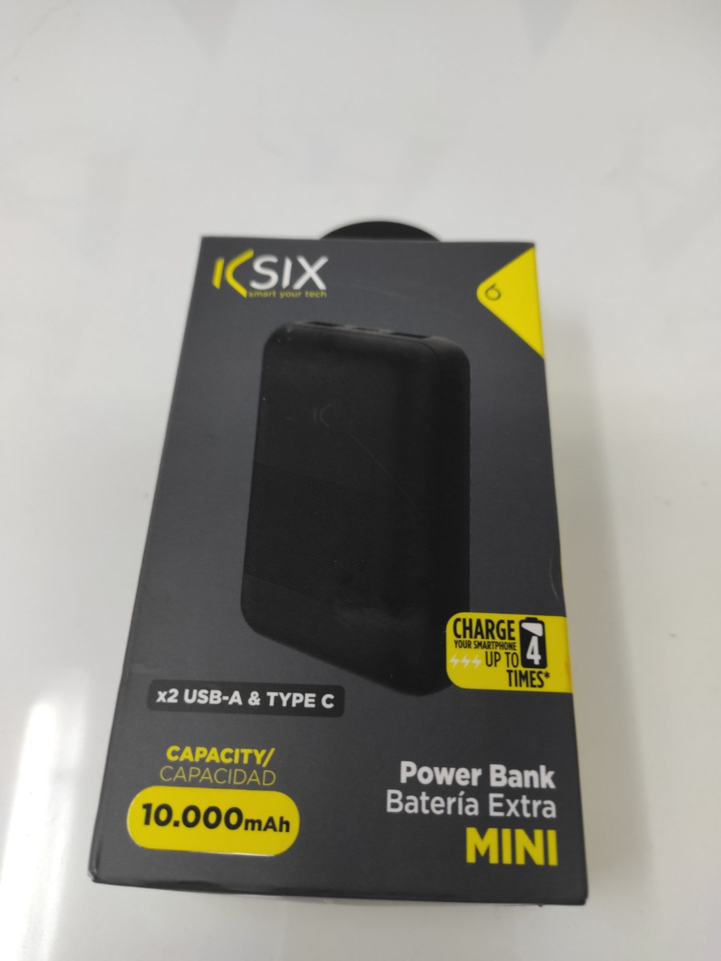 MINI POWER BANK KSIX 10000 MAH USB + USB C-A BLACK