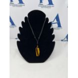 COAI Wolf Tooth Amulet Tiger Eye Stone Necklace for Men