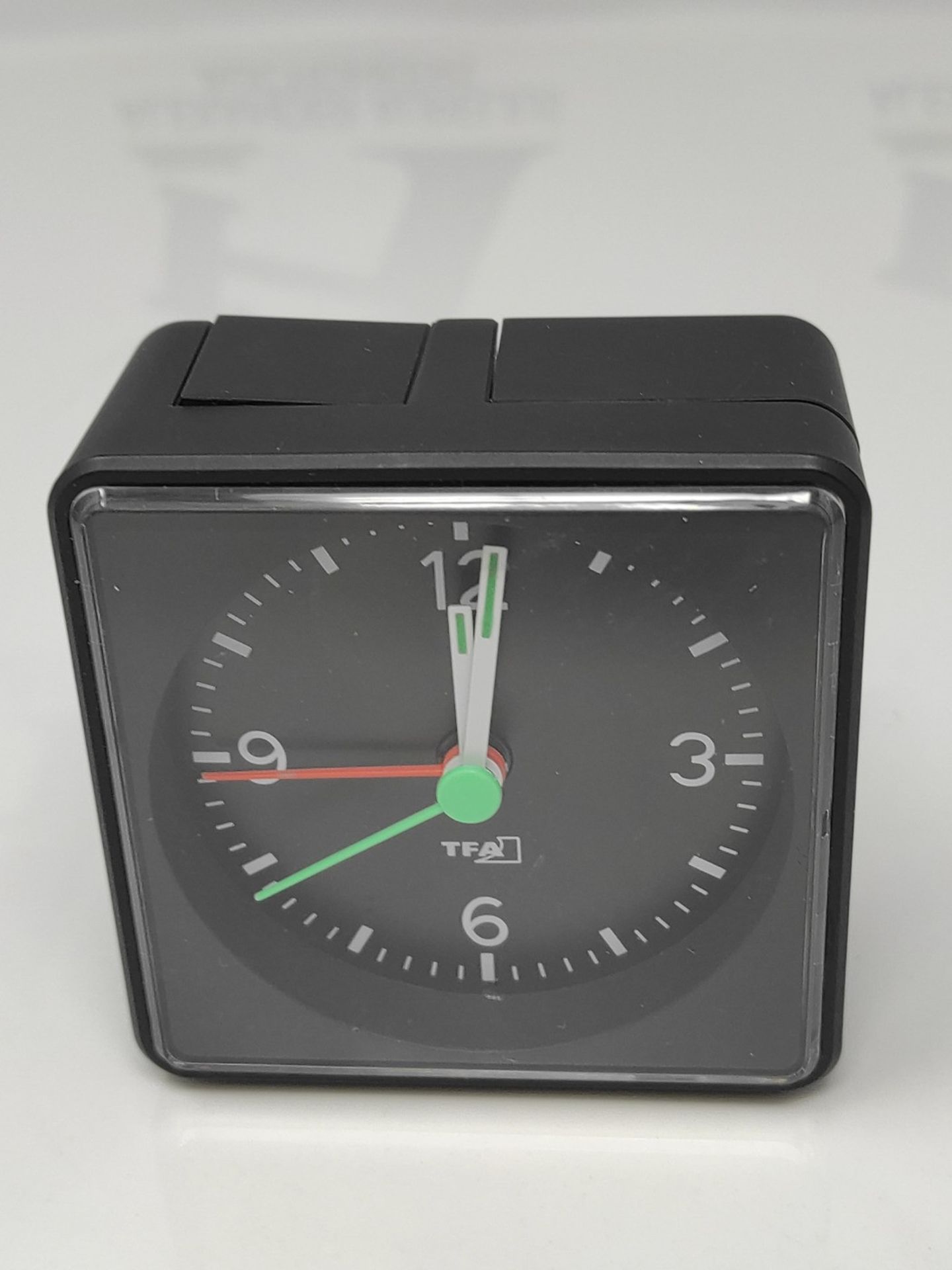 TFA Dostmann PUSH Analog Alarm Clock, Plastic, Black, (L) 70 x (W) 37 x (H) 70 mm - Image 2 of 2