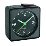 TFA Dostmann PUSH Analog Alarm Clock, Plastic, Black, (L) 70 x (W) 37 x (H) 70 mm