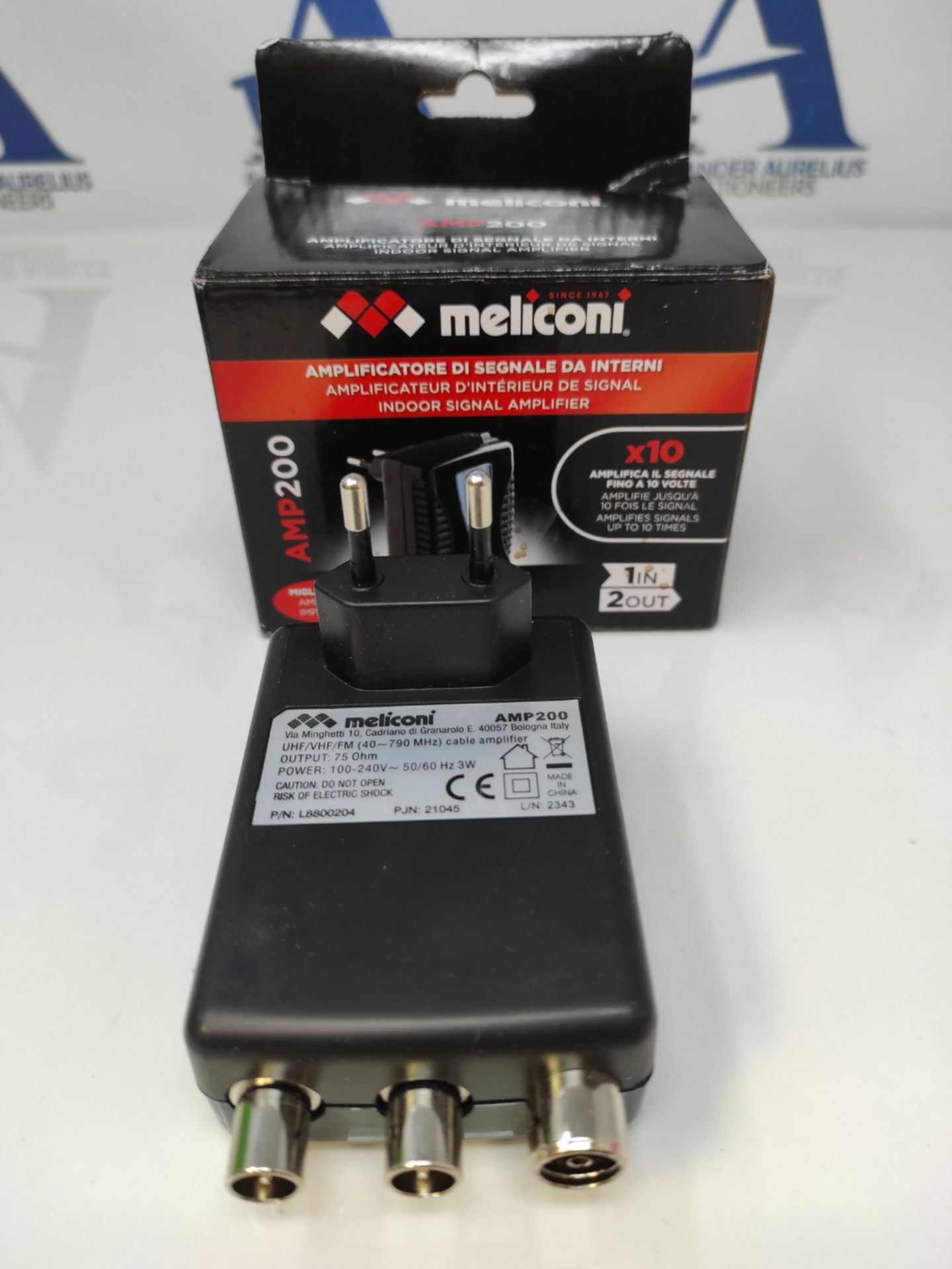 Meliconi AMP200, TV Antenna Amplifier, 2-Way Indoor Digital Signal Amplifier, Direct 2 - Image 2 of 2