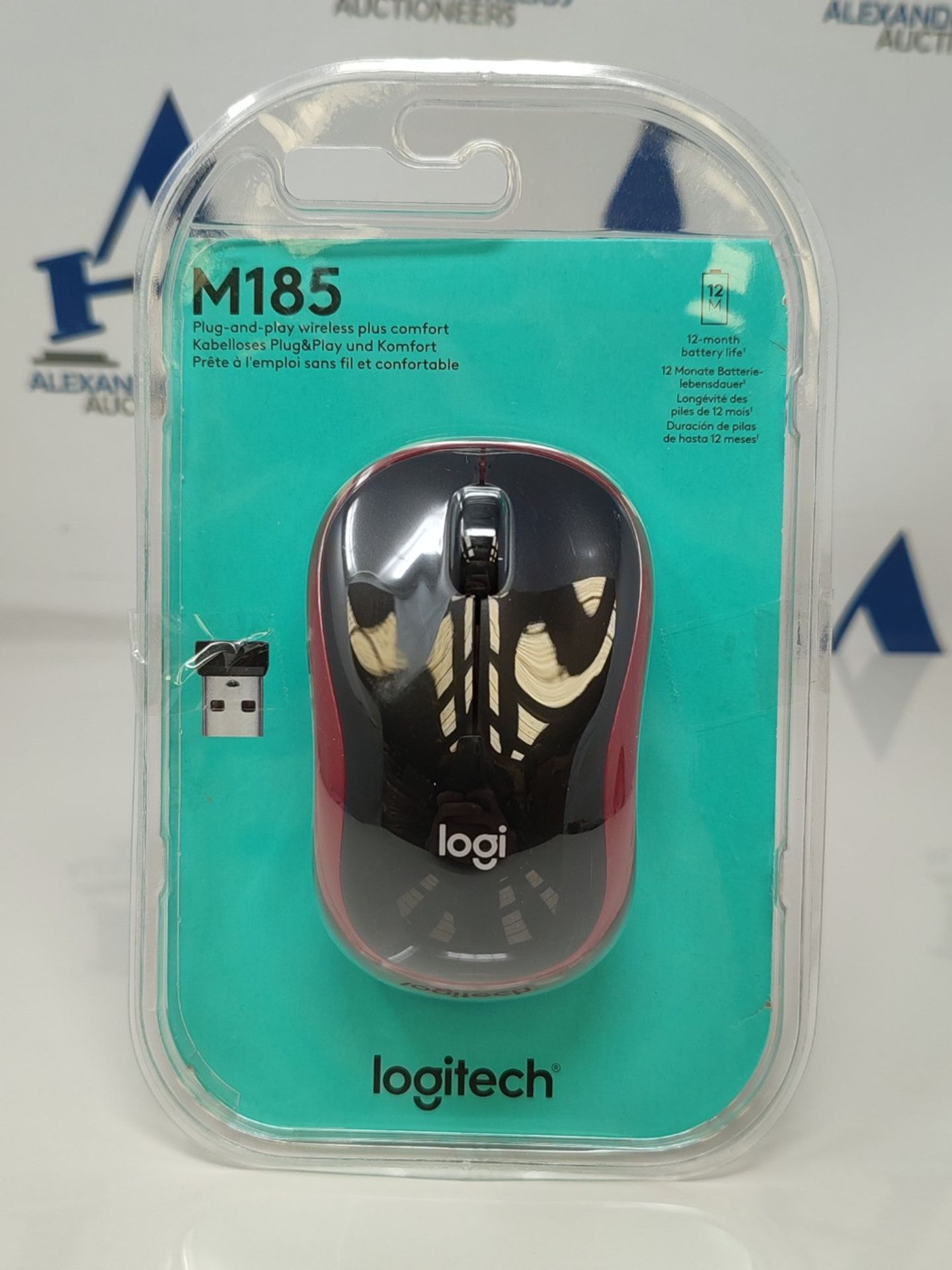 Logitech M185 Wireless Mouse, 2.4 GHz with Mini USB Receiver, 12 Month Battery Life, 1 - Image 2 of 3