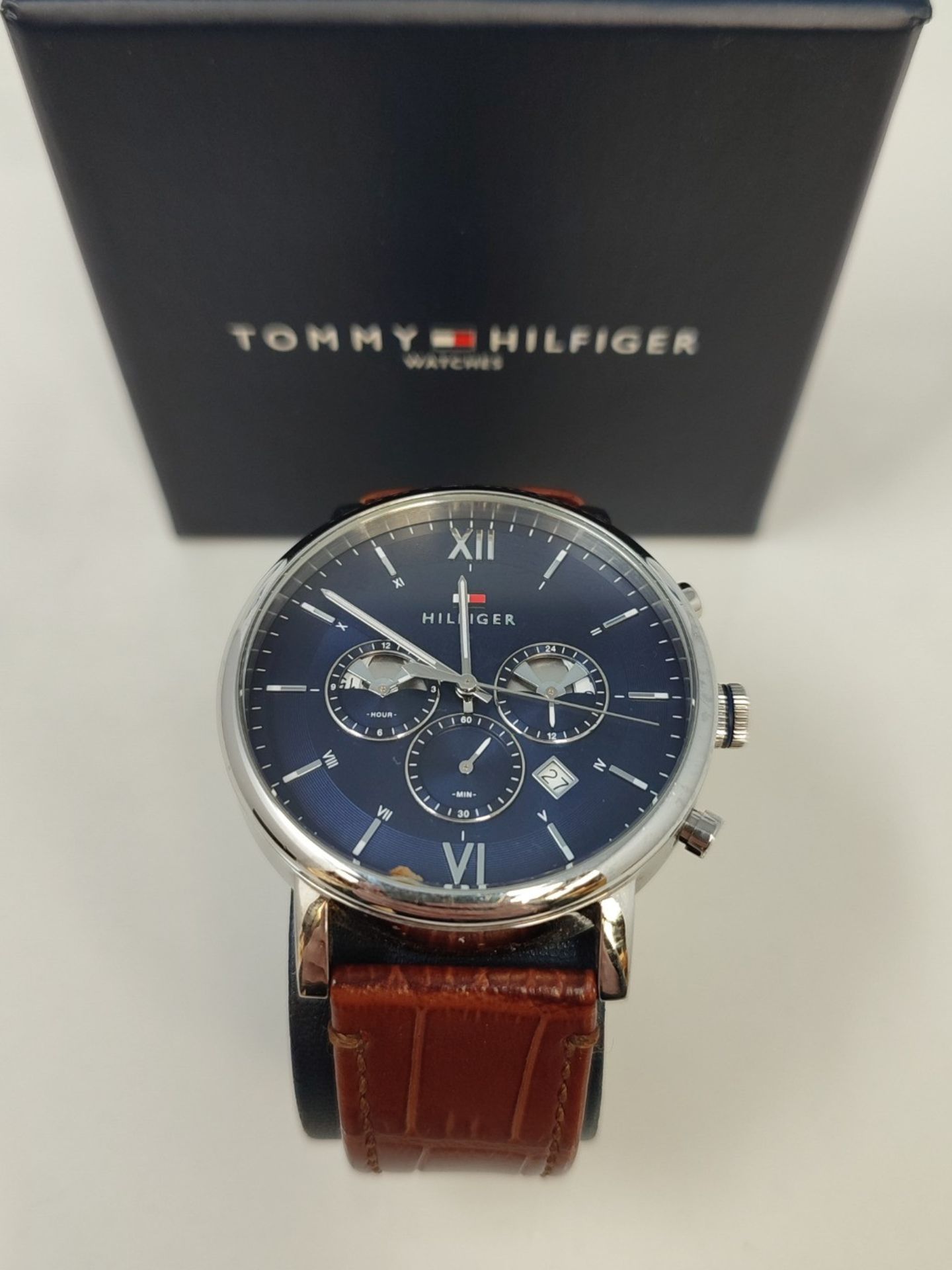 RRP £123.00 Tommy Hilfiger Multi Dial Quartz Watch for Men with Light Brown Leather Strap - 171039 - Image 5 of 6