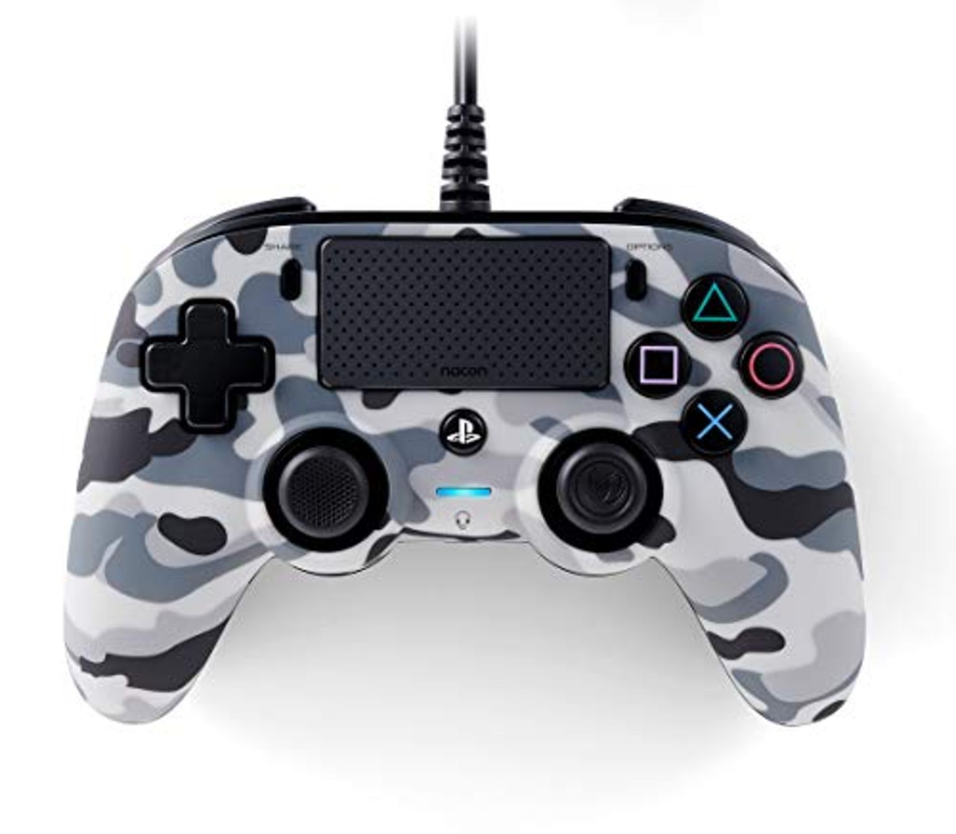 Nacon Oficial PS4 Wired Compact Controller - Grey Camo