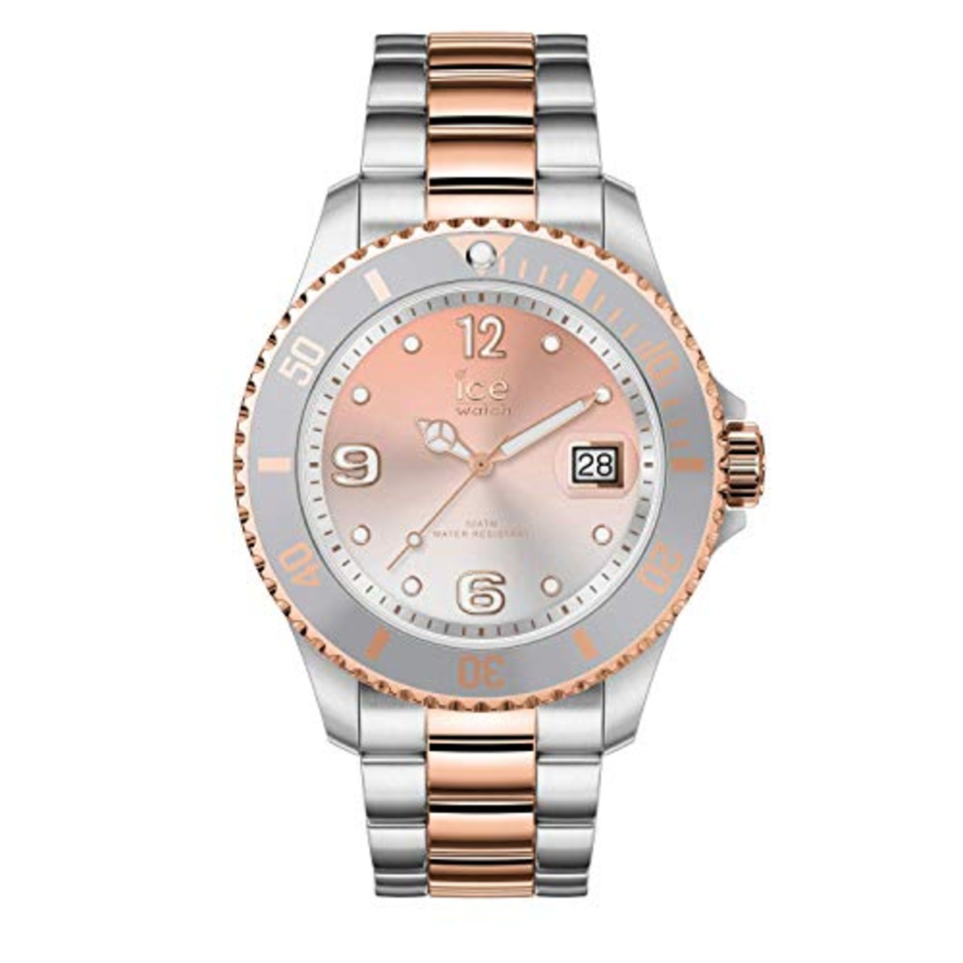 RRP £135.00 ICE-WATCH - Ice Steel Silver Sunset Rose-Gold - Silver Watch for Women with Metal Brac - Image 4 of 6
