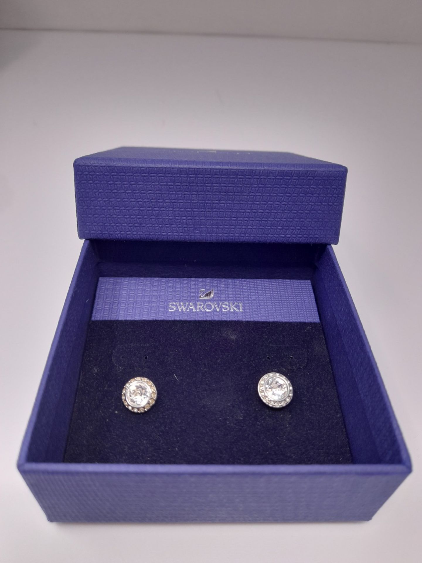 RRP £50.00 Swarovski Women's Angelic Stud Pierced Earrings Set of White Swarovski Earrings with R - Image 3 of 6