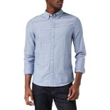 RRP £53.00 Tommy Jeans Men's Slim Fit Long Sleeve Shirt, Blue (Twilight Navy), M