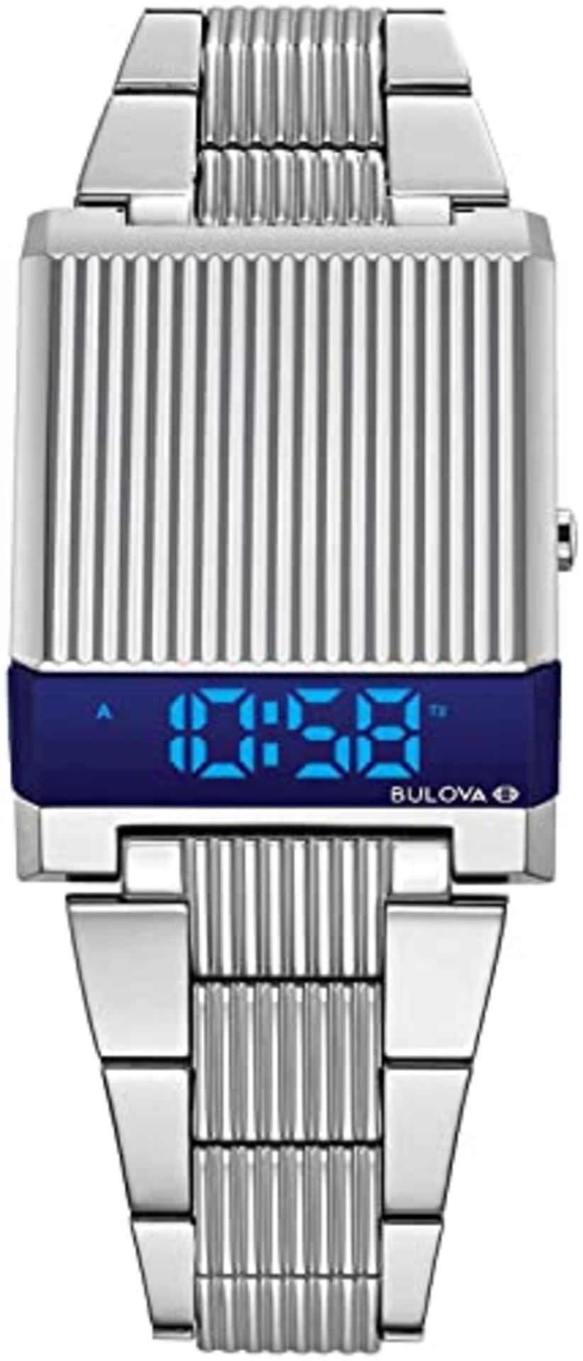 RRP £249.00 Bulova Men's Digital Watch with Stainless Steel Bracelet 96C139