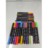 Shuttle Art Chalk Pens, 24 colorful chalk marker set with 3mm fine tip, 26 labels and