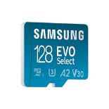 Samsung EVO Select microSD card + SD adapter, 128GB, memory card for smartphone and ta