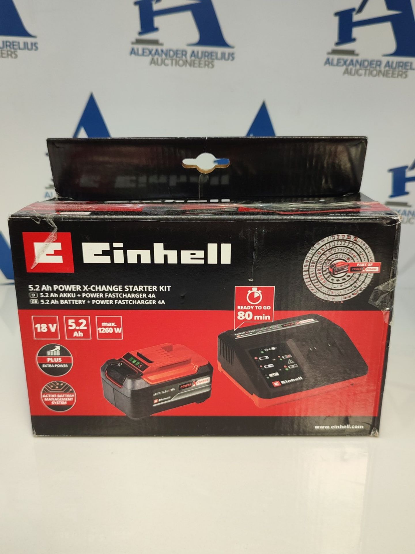 RRP £79.00 Original Einhell Starter Kit 5.2 Ah Power X-Change (Li-Ion, 18 V, 1 battery 5.2 Ah and - Image 5 of 6