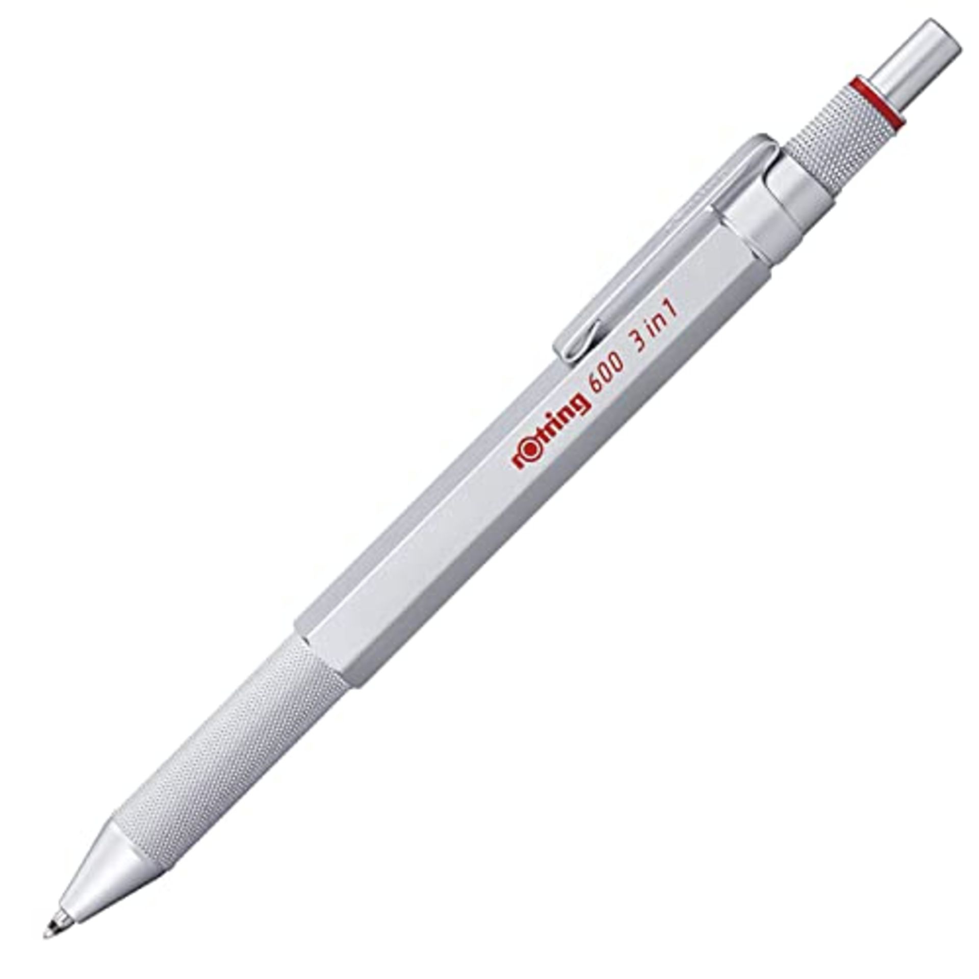 rOtring 600 Multi-color Pen and 3-in-1 Pencil | 2 fine ballpoint tips (black and red i - Bild 4 aus 6