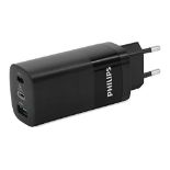 PHILIPS DLP2681/12 - Charger with 65W output power - USB-A and USB-C dual output - Bla