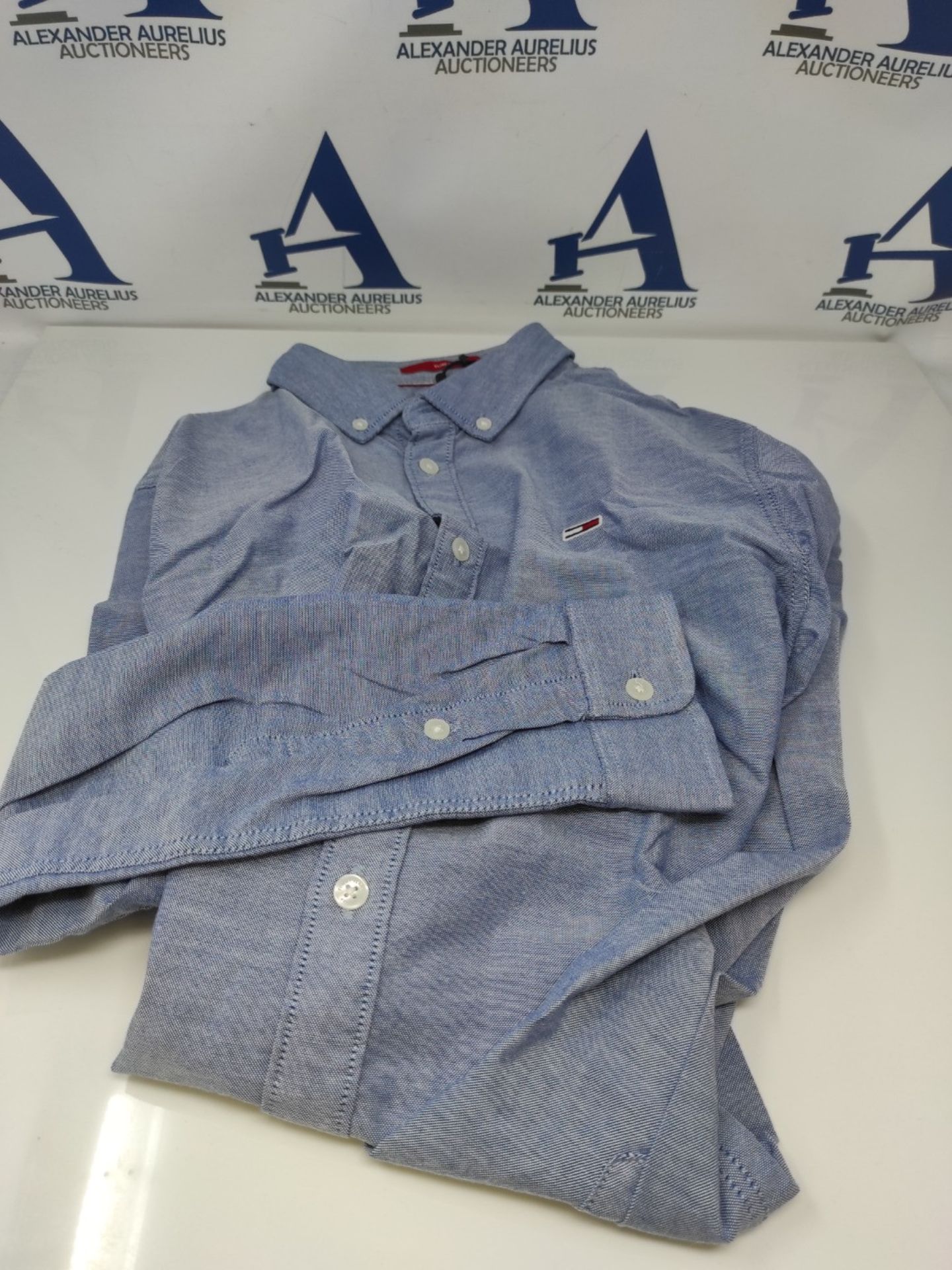 RRP £53.00 Tommy Jeans Men's Slim Fit Long Sleeve Shirt, Blue (Twilight Navy), M - Bild 2 aus 6