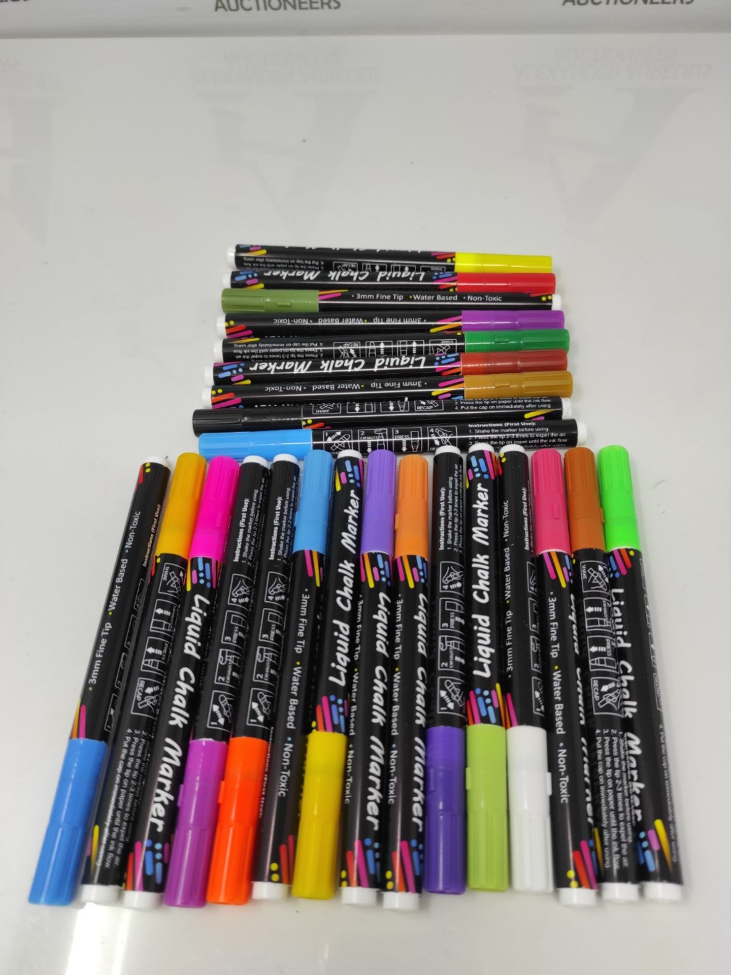 Shuttle Art Chalk Pens, 24 colorful chalk marker set with 3mm fine tip, 26 labels and - Image 2 of 2