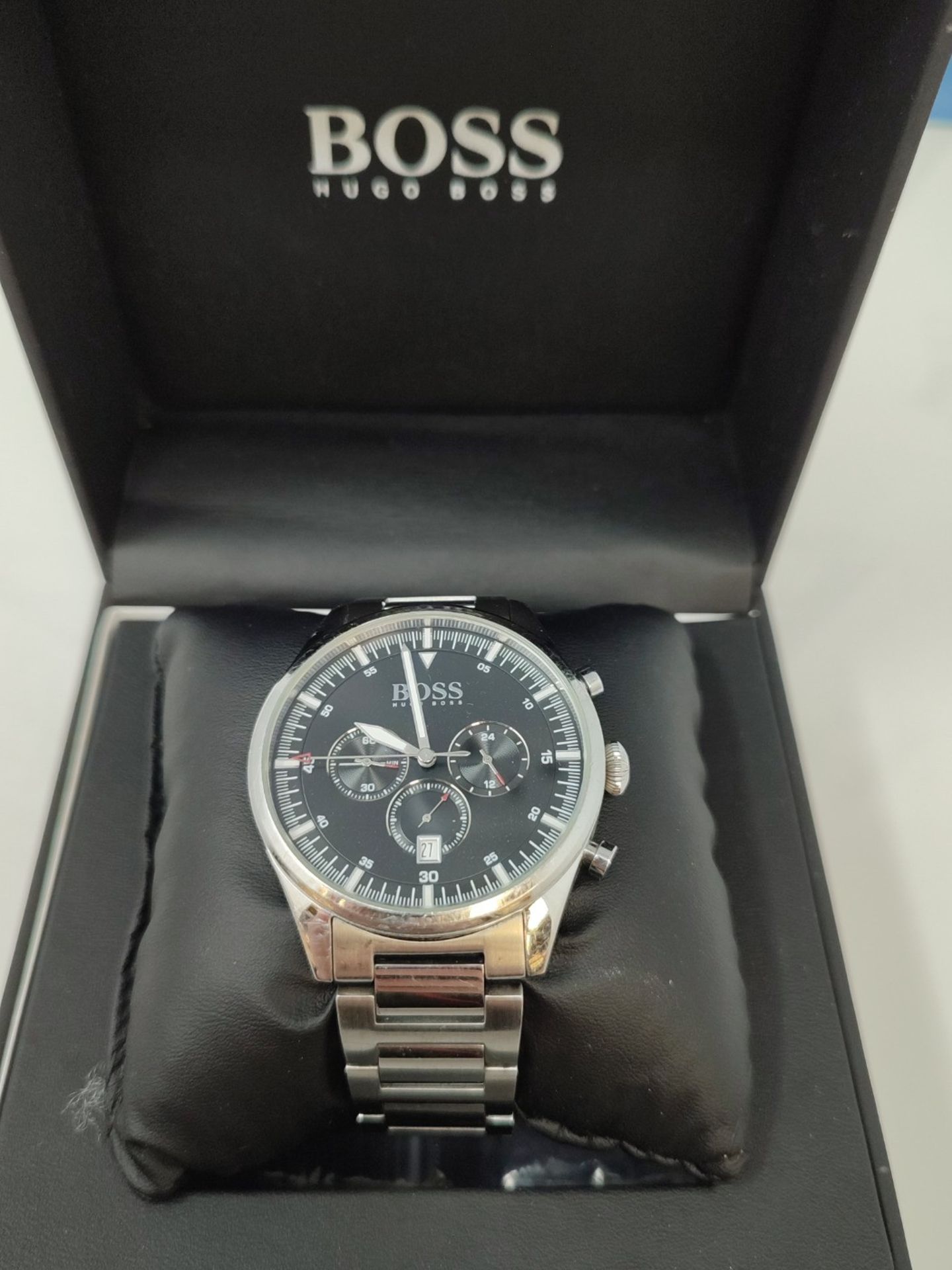 RRP £249.00 BOSS Chronograph Quartz Watch for Men with Silver Stainless Steel Bracelet - 1513712 - Image 5 of 6