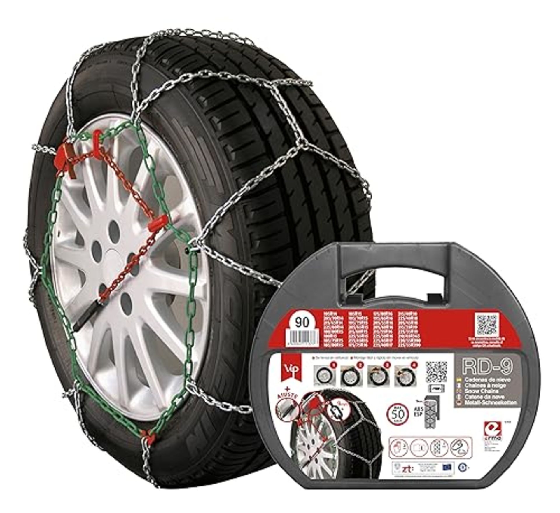 RD9 - Metal snow chains, mm, size No. 90, 2 pieces, including gloves. - Image 4 of 6