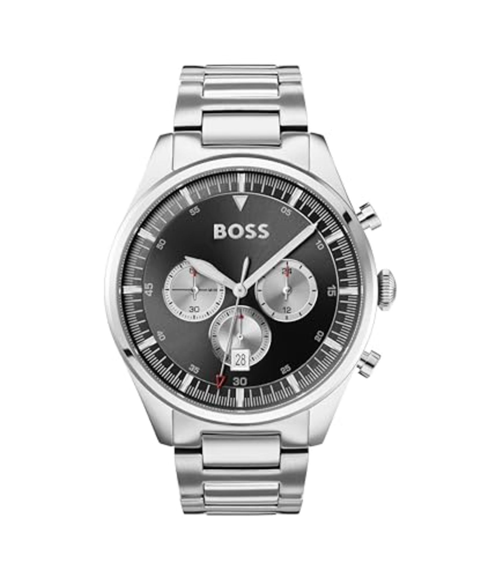 RRP £249.00 BOSS Chronograph Quartz Watch for Men with Silver Stainless Steel Bracelet - 1513712 - Image 4 of 6