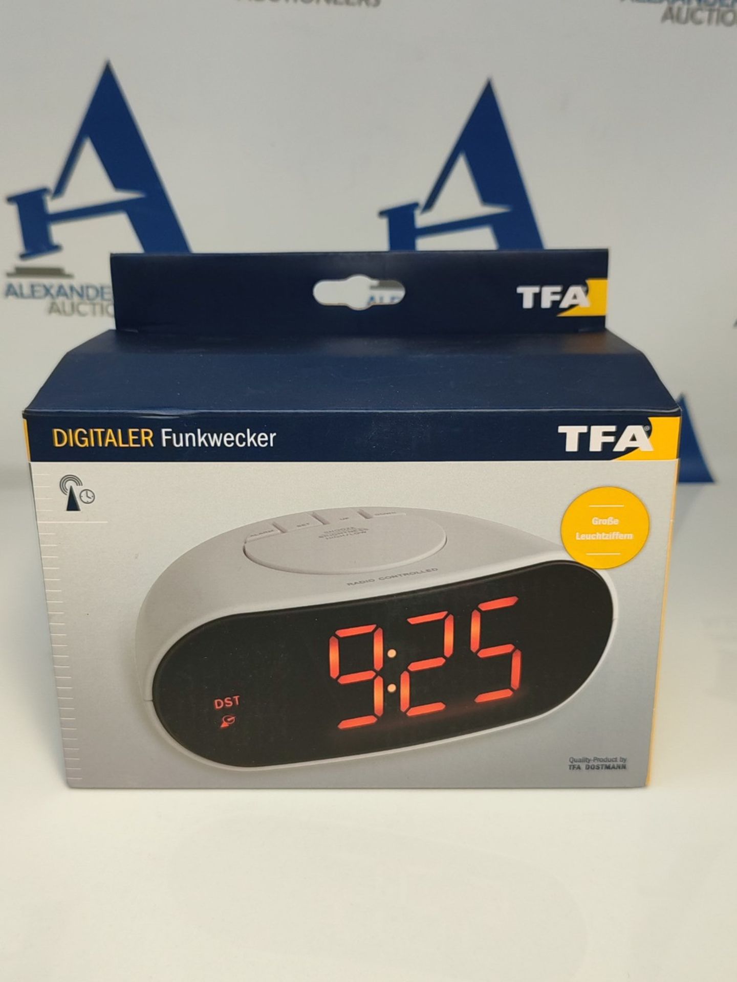 TFA Dostmann 602505 digital radio alarm clock with luminous digits, plastic, white, bl - Image 5 of 6