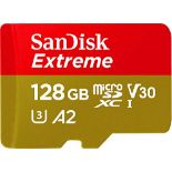 SanDisk Extreme 128 GB microSDXC Memory Card + SD Adapter with A2 App Performance + Re