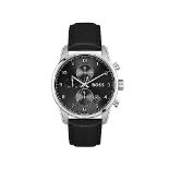 RRP £239.00 BOSS Chronograph Quartz Watch for Men with Black Leather Strap - 1513782