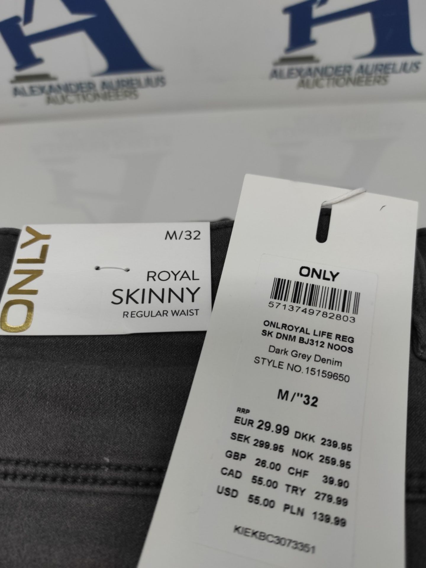 ONLY Women's Onlroyal Reg Sk Dnm Bj312 Noos Jeans, Grey (Dark Grey Denim), M 32L EU - Image 3 of 3