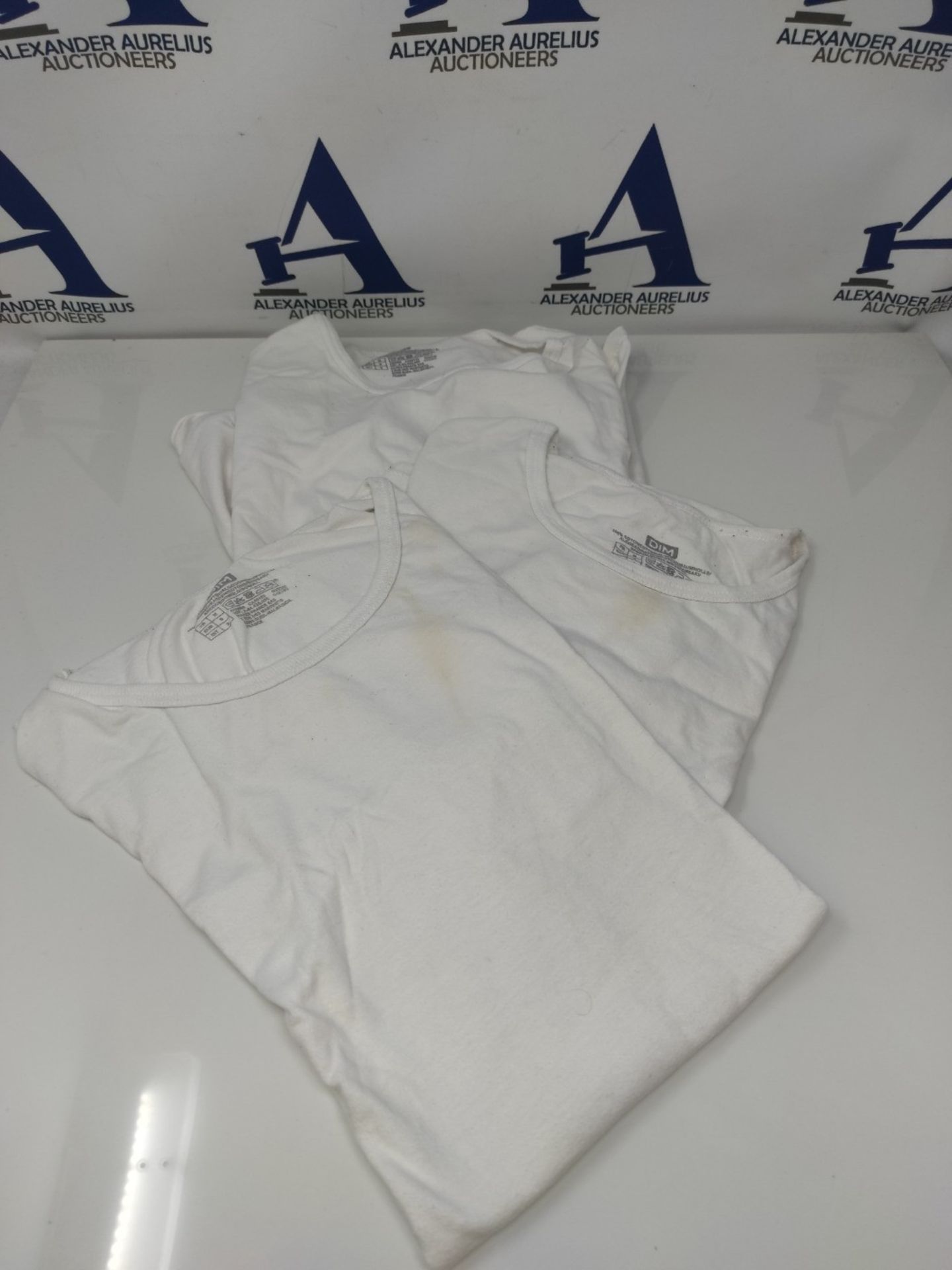 Round Neck Ecodim 100% Cotton Men's T-shirt x3, White, L - Image 3 of 3