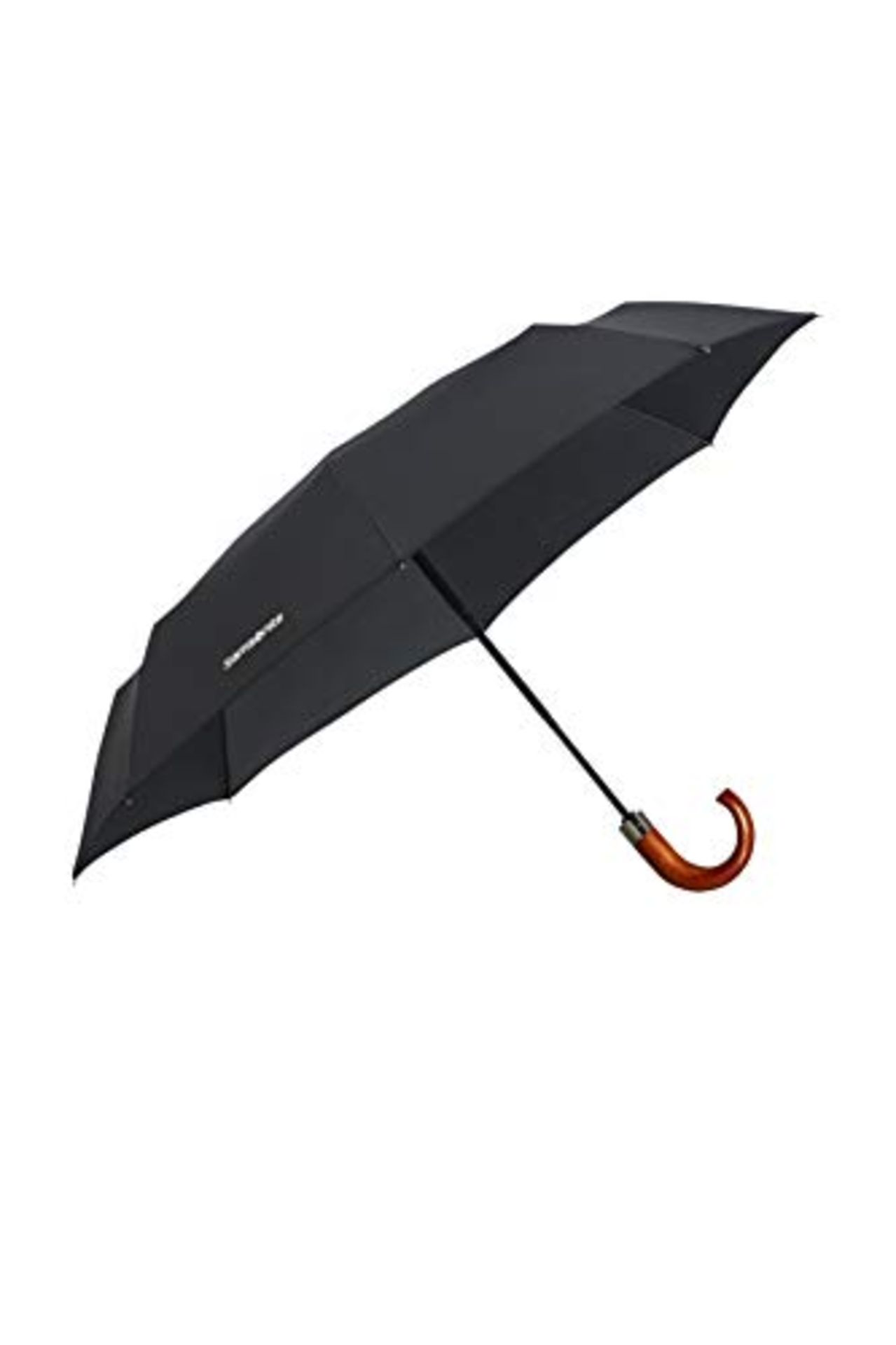 SAMSONITE Wood Classic S - 3 Section Auto Open Close Crook Umbrella, 33 cm, Black