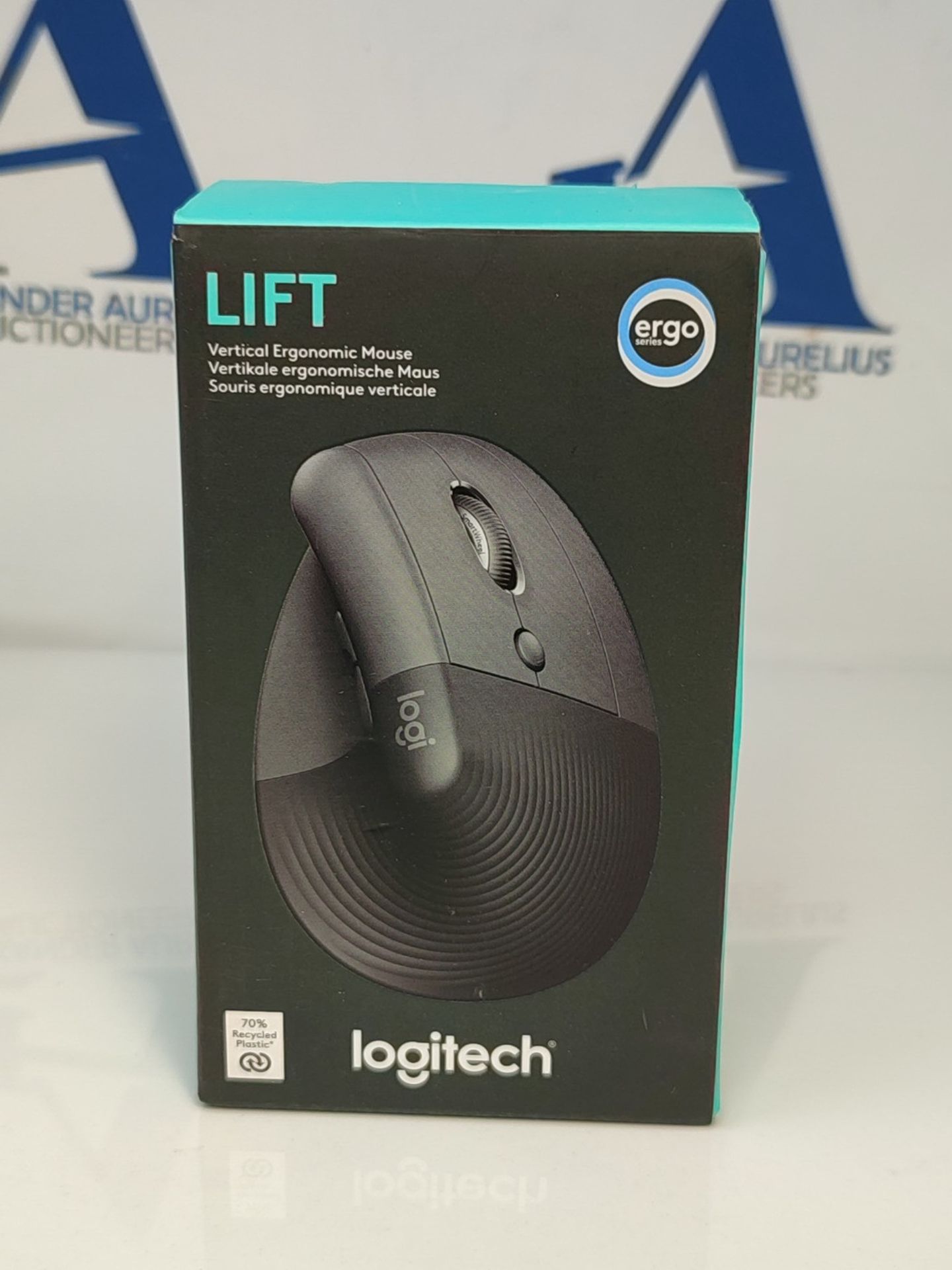RRP £62.00 Logitech Lift Ergonomic Vertical Mouse, Wireless, Bluetooth Receiver or Logi Bolt USB, - Image 2 of 3