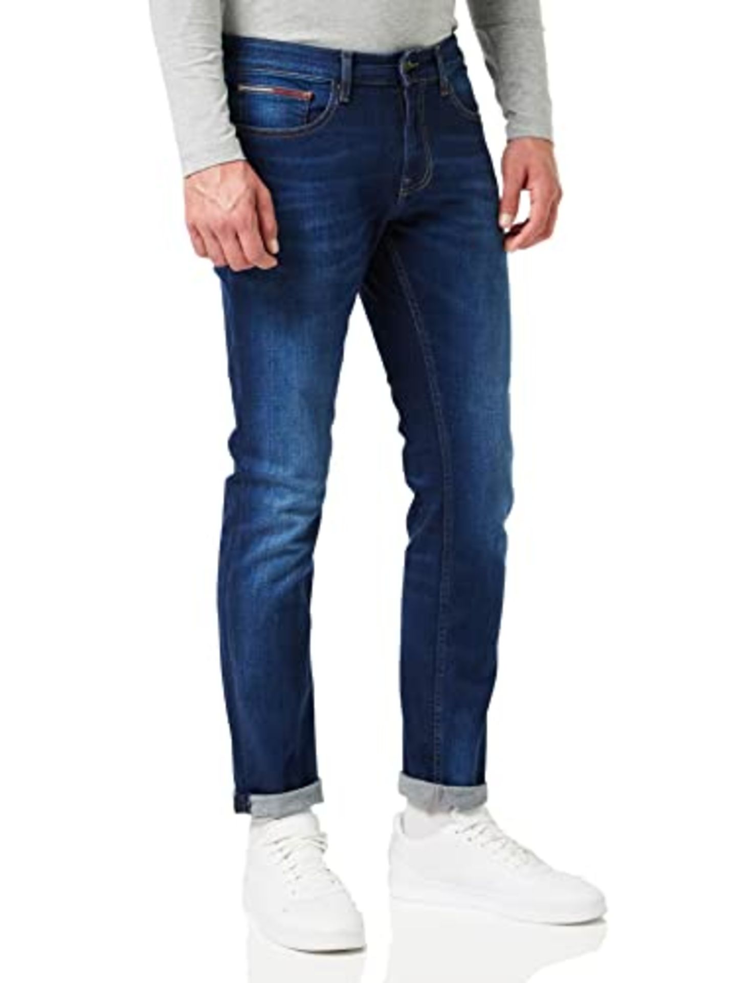 RRP £54.00 Tommy Jeans Men's Skinny Stretch Jeans, Blue (Aspen Dark Blue Stretch), 38W / 30L