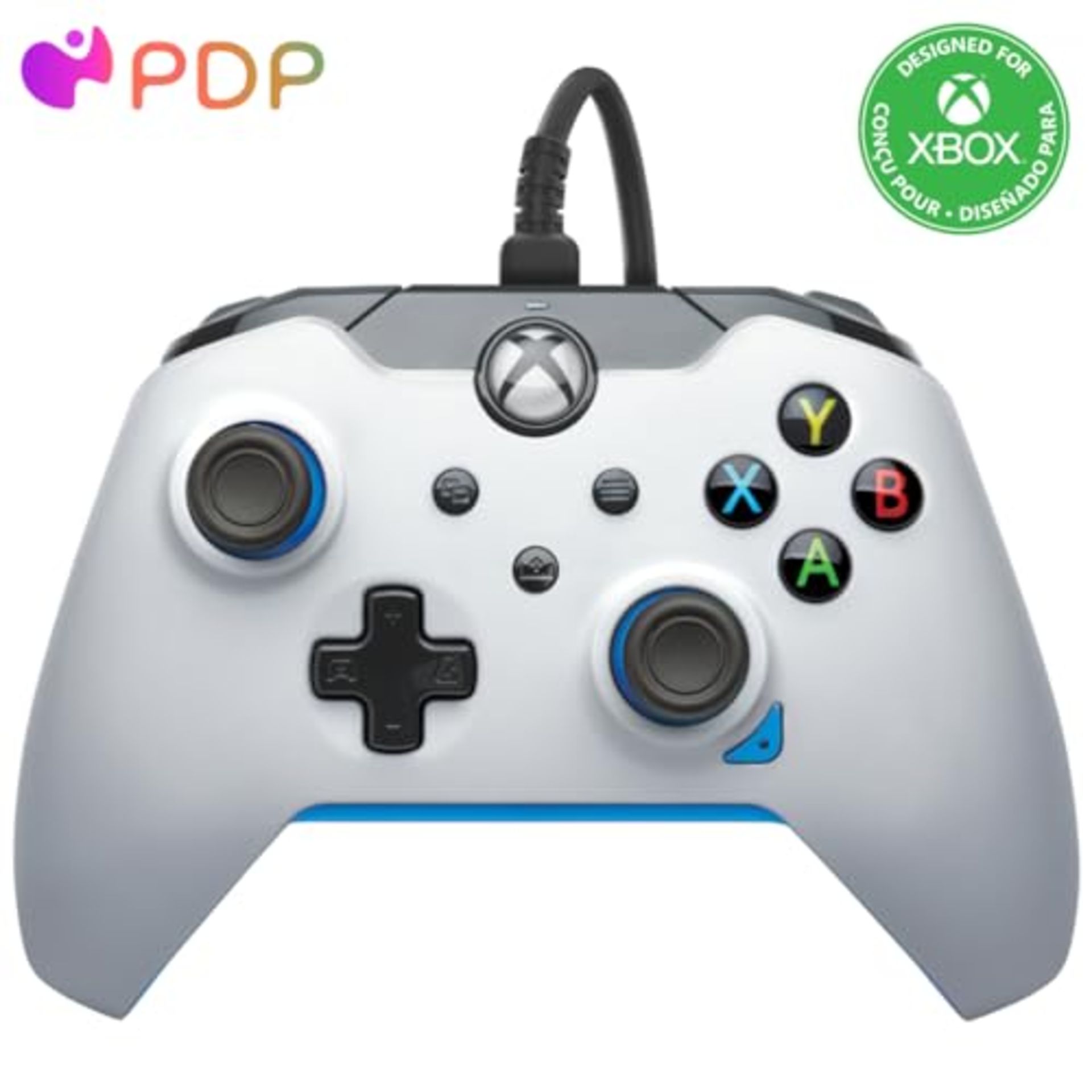 PDP Wired Controller Ion White for Xbox Series X and S, Gamepad, Wired Video Game Cont