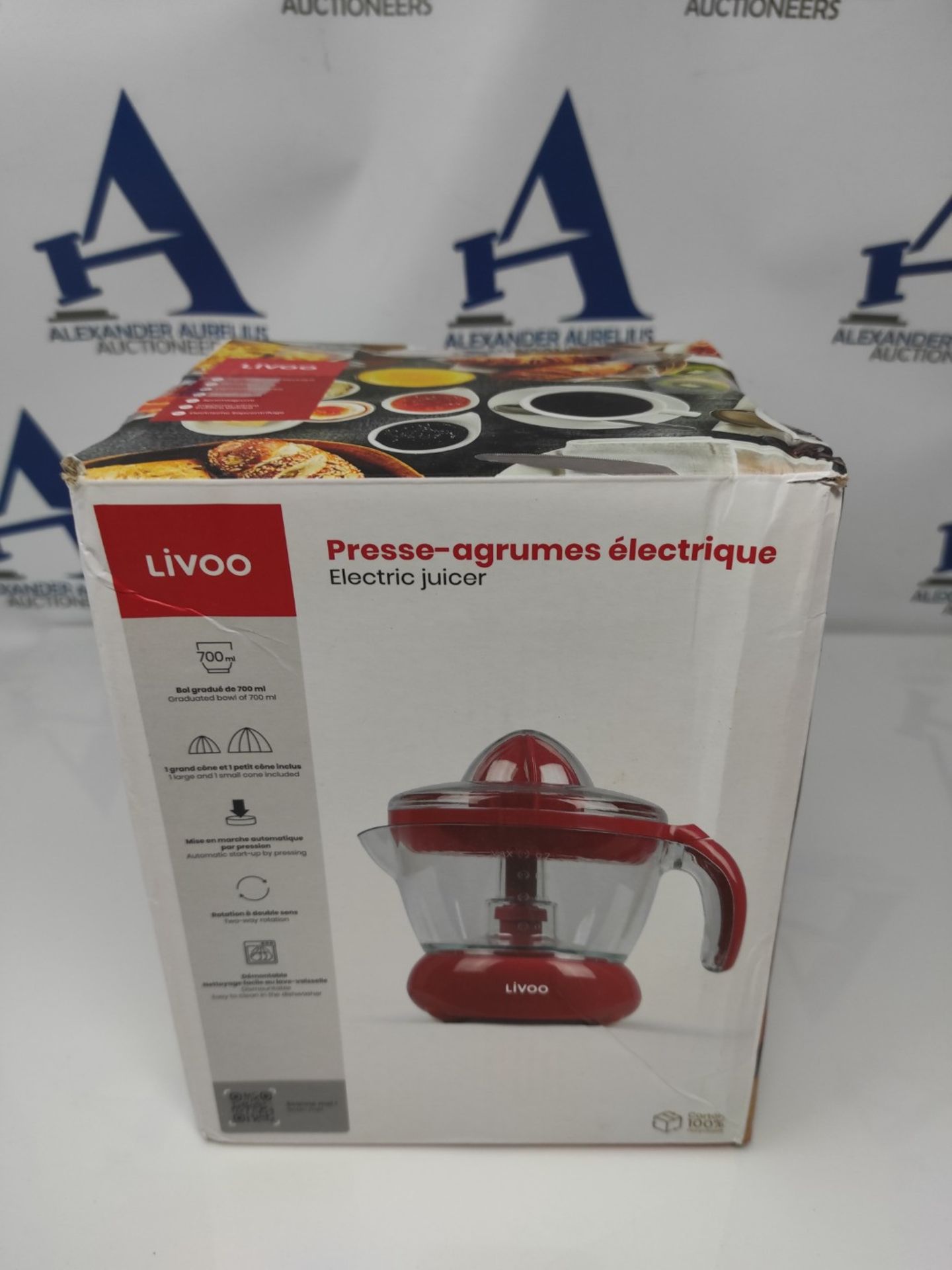 Livoo DOD131RC Electric juicer, Plastic, Red - Image 2 of 3