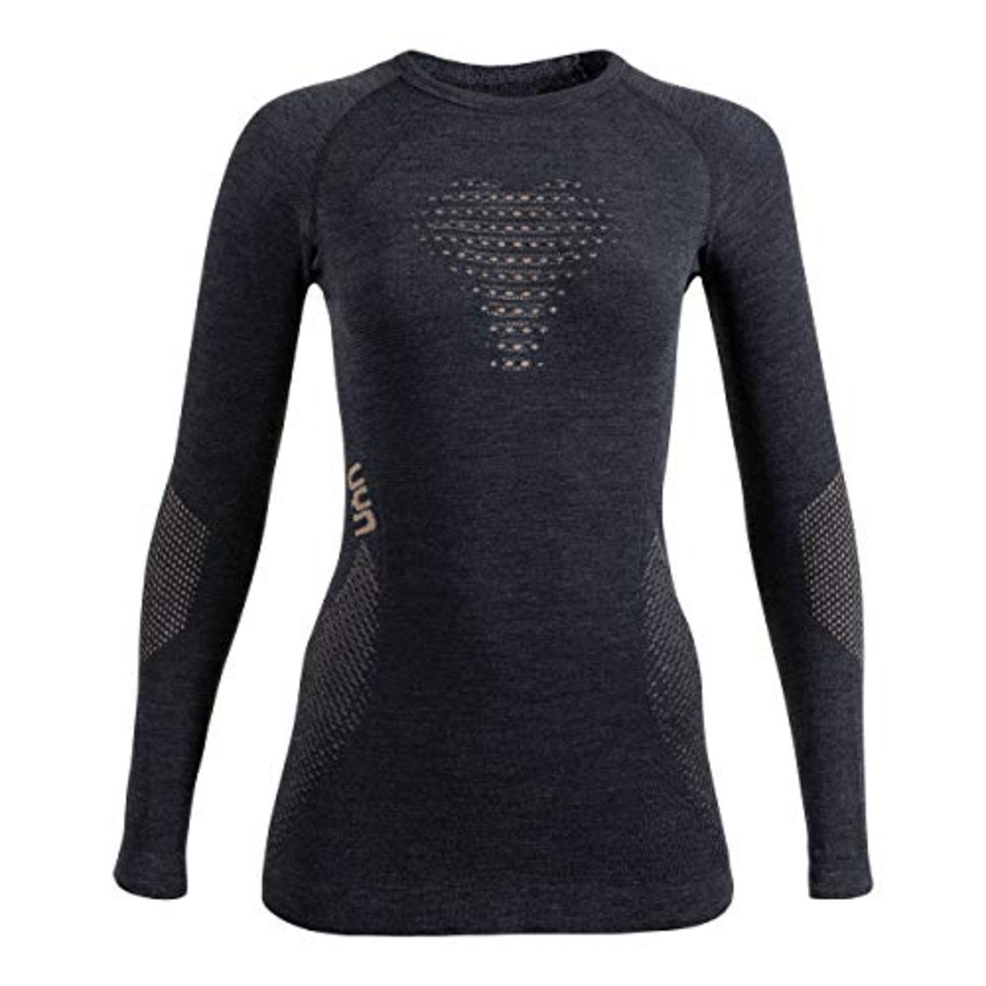 RRP £127.00 UYN FUSYON Cashmere Underwear Long Sleeve T-Shirt, Grey/copper, Size XS Women's