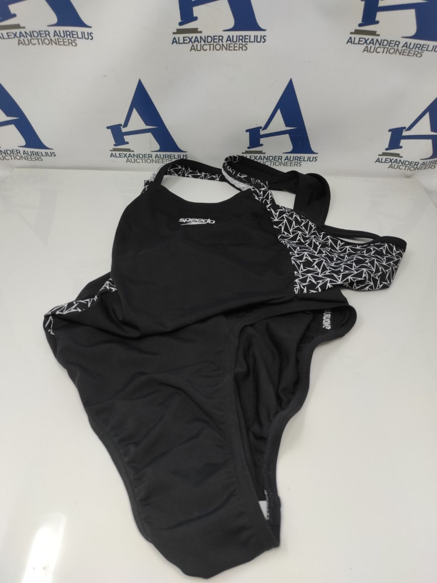 Speedo Boomstar Allover Swimsuit Women, Flyback Swimsuit Women, Black/White, Size 42 - Image 2 of 2