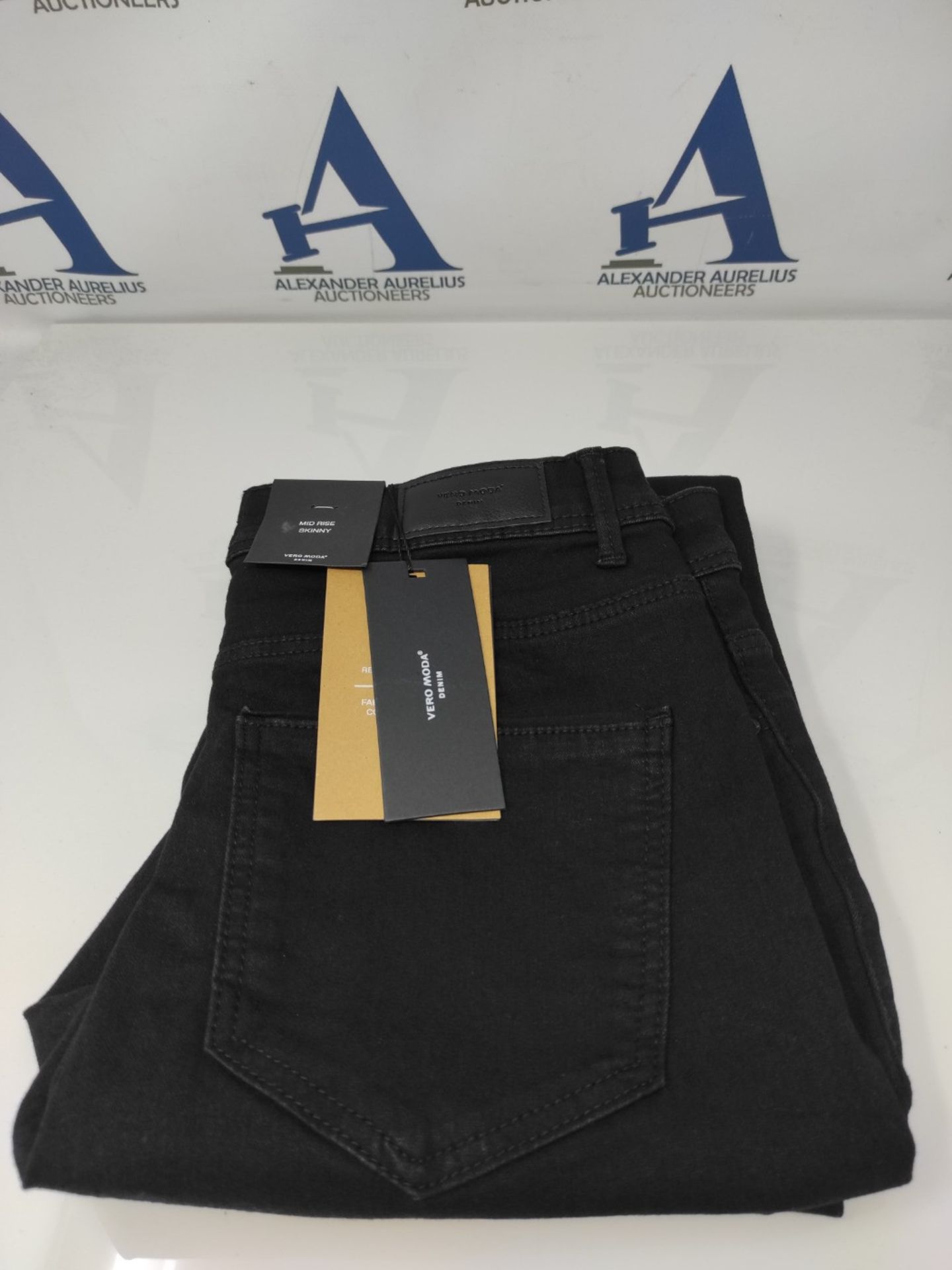 Vero Moda VMTANYA Mr S Piping Jeans VI120 GA Noos Skinny, Black (Black Black), 38/ L32 - Image 2 of 3