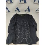 BOSS Men's Tee 5 T-shirt made of stretch cotton with mirrored artwork Dark Blue XL