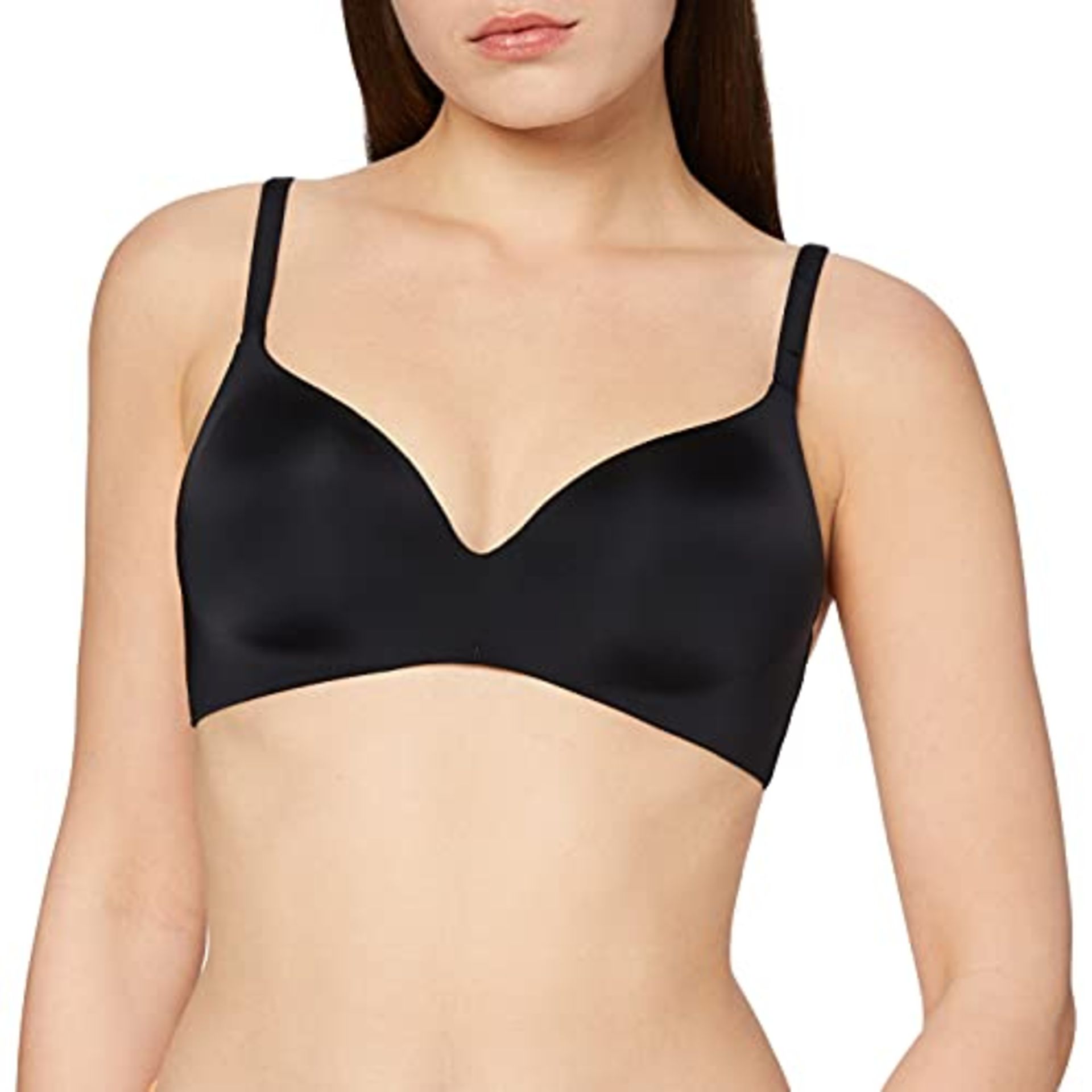 Triangle Padded Wireless Bra Invisifree for Women x1, Black, 70C