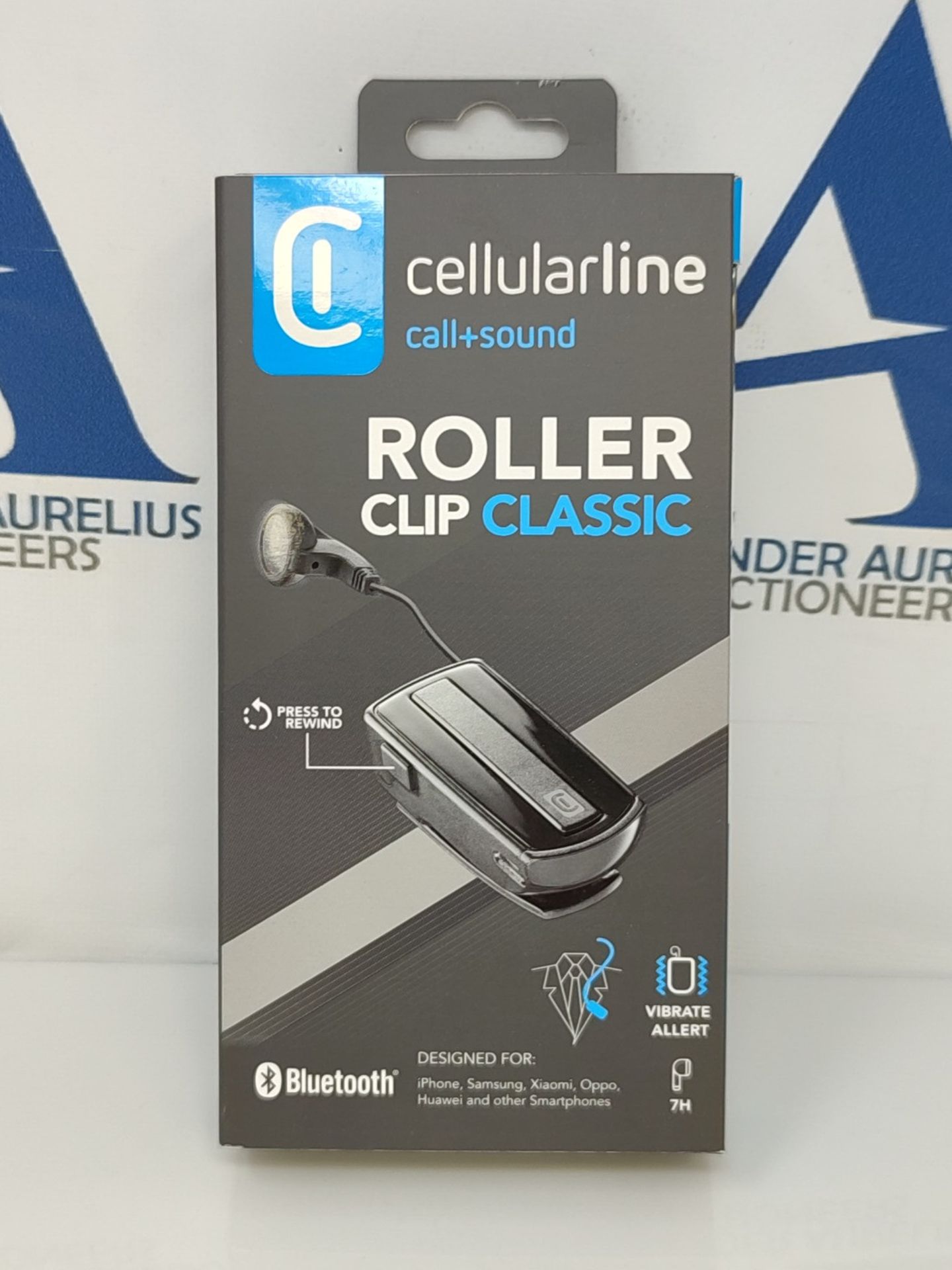 Cellularline | BTCLIPARDP | Bluetooth Earpiece with Clip - Battery Life 7h - 1.5h Char