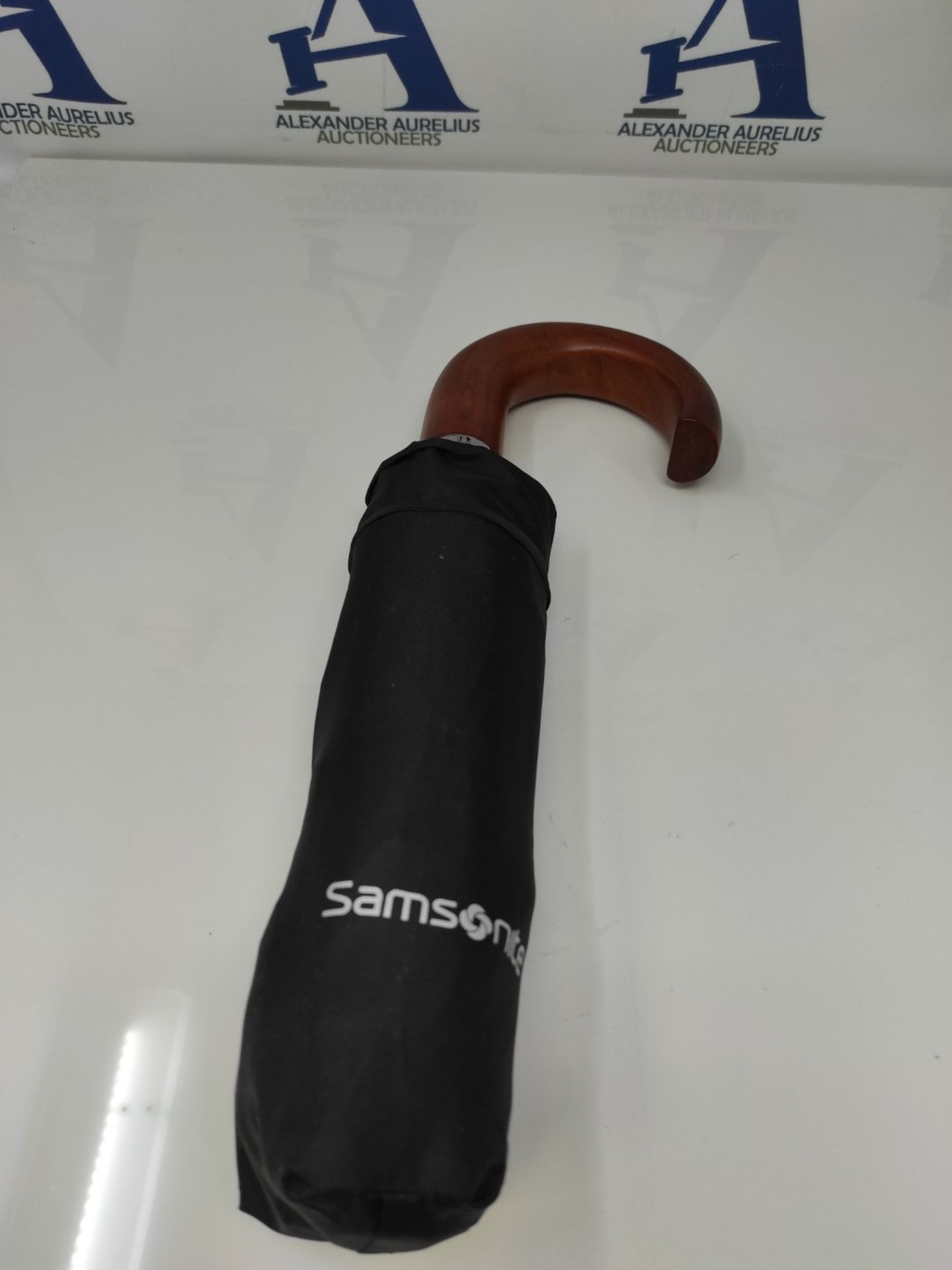 SAMSONITE Wood Classic S - 3 Section Auto Open Close Crook Umbrella, 33 cm, Black - Image 3 of 3