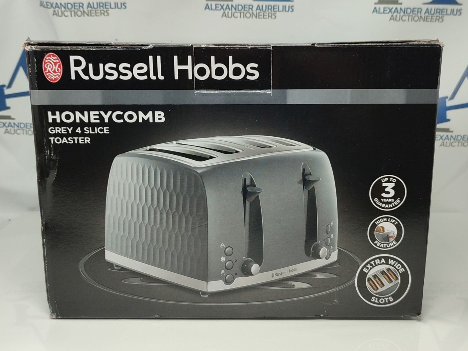 Russell Hobbs 26073 4 Slice Toaster - Contemporary Honeycomb Design with Extra Wide Sl - Image 2 of 3