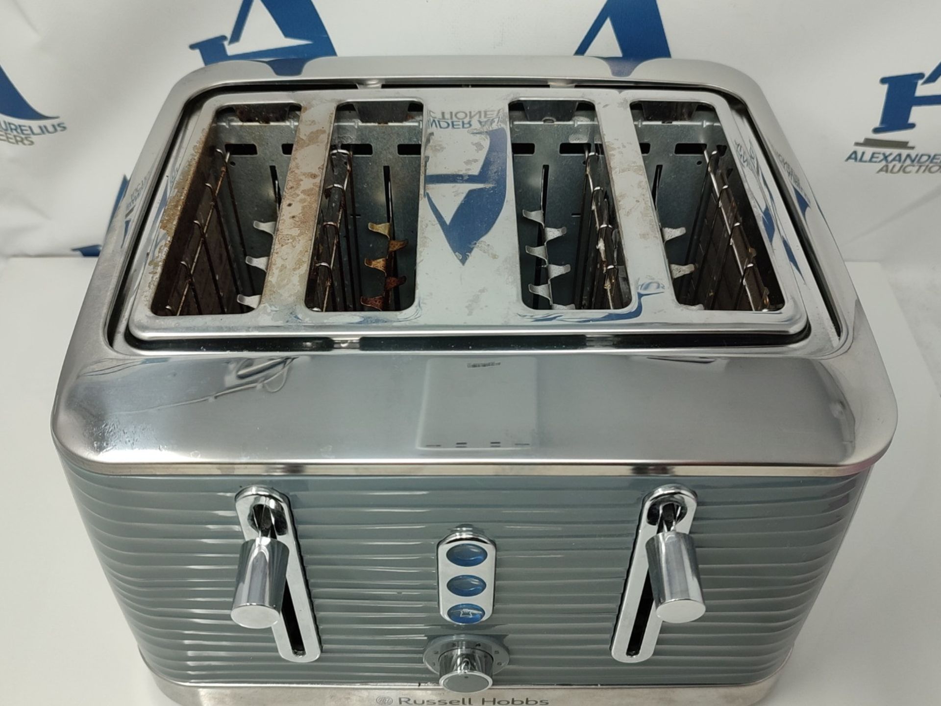 Russell Hobbs 24383 Grey Inspire 4 Slice Toaster, Wide Slot with Lift and Look Feature - Image 3 of 3