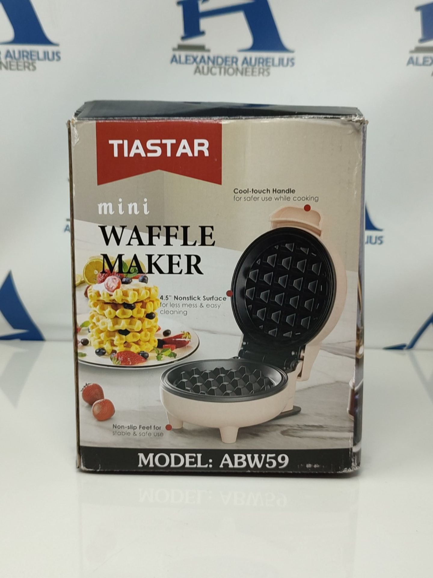 Tiastar ABW59 Mini Waffle Maker, Power/Ready Indicator Light, Non Stick Coating, 550 W - Image 2 of 3