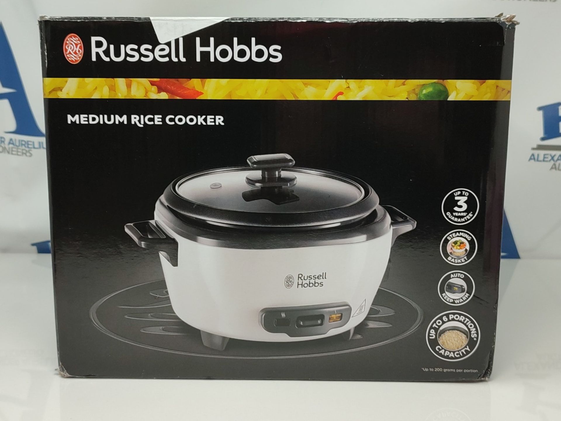 Russell Hobbs 27030 Medium Rice Cooker, Metal, 300 W, 1.2 kilograms, White - Image 2 of 3